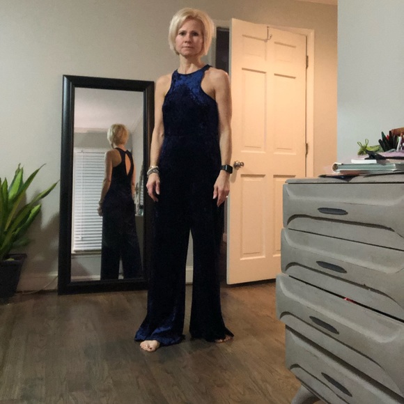 Rolla Coster Pants - Rolla Coaster Blue crushed velvet pantsuit med/lg